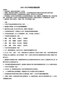 2022届江苏省南京树人中学中考三模语文试题含解析