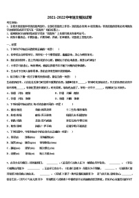 2022届江苏省南通市第一中学中考语文最后冲刺模拟试卷含解析