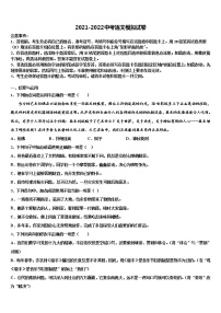 2021-2022学年四川省华蓥市第一中学中考语文模拟预测试卷含解析