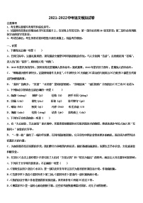 2021-2022学年浙江省义乌市重点达标名校中考语文对点突破模拟试卷含解析
