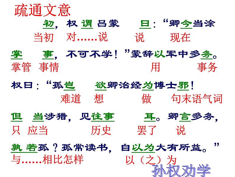 初中语文人教版（部编）七年级下册4孙权劝学4 课件第1页