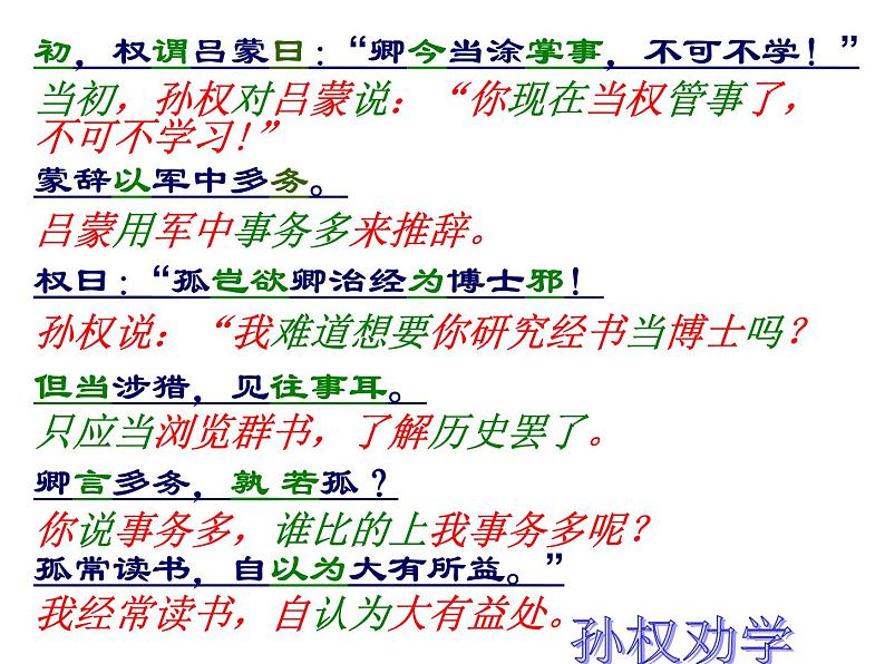 初中语文人教版（部编）七年级下册4孙权劝学4 课件第2页
