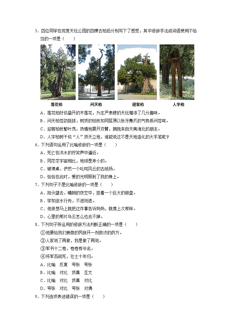 修辞手法导学案2022年中考语文二轮复习第3页