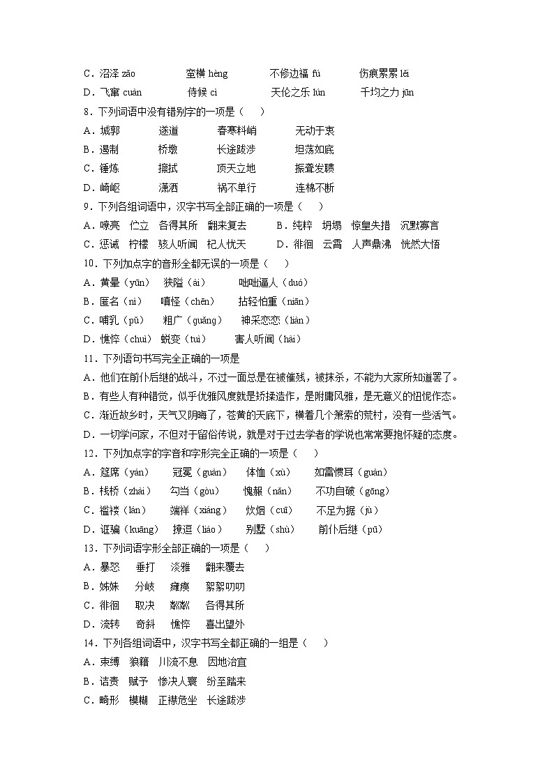 2022年中考语文专项复习：字形第2页