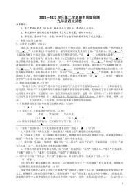 江苏省盐城市东台市第二教育联盟2021-2022学年九年级下学期期中考试语文试卷（有答案）