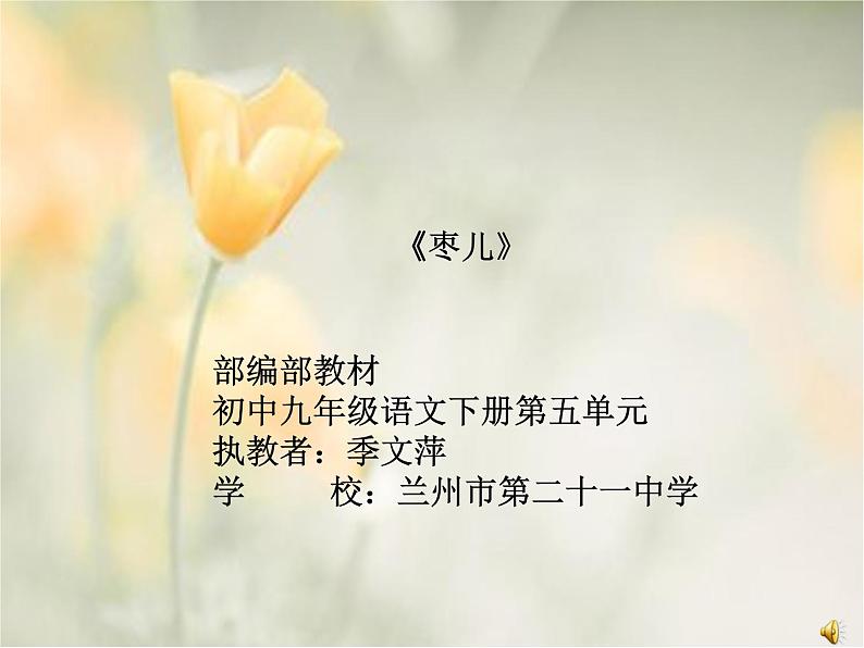 初中语文人教版（部编）九年级下册19枣儿 课件01