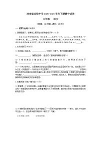 河南省实验中学2020-2021学年八年级下学期期中语文试卷