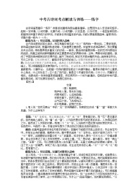 中考古诗词考点解读与训练-炼字