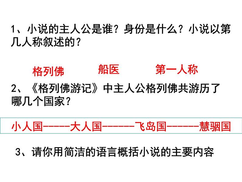 中考语文名著复习---《格列佛游记》课件PPT第3页