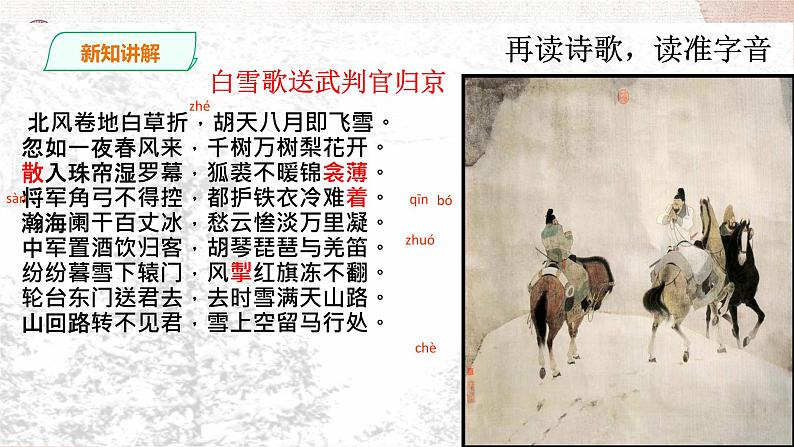 第六单元《白雪歌送武判官归京》精品课件 初中语文人教部编版（五四制）九年级下册（2022）06