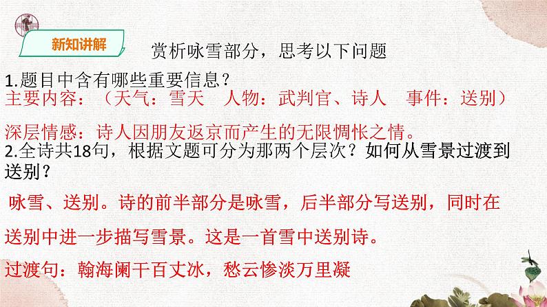 第六单元《白雪歌送武判官归京》精品课件 初中语文人教部编版（五四制）九年级下册（2022）08