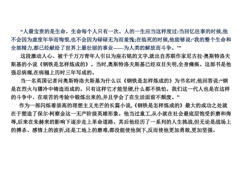 2022年中考语文一轮复习 考点讲练测 -名著阅读之《钢铁是怎样炼成的》课件PPT08