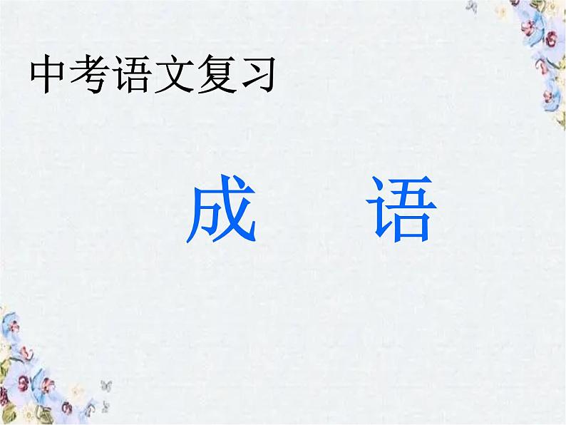 中考语文复习 成语课件第1页
