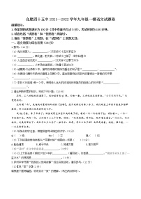 2022年安徽省合肥市庐阳区第四十五中学中考一模语文试题(word版含答案)