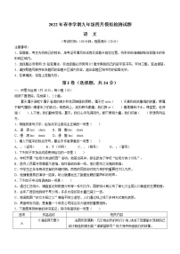 2022年广西柳州市柳江区中考一模语文试题(word版含答案)