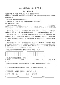2022年云南省昆明市中考模拟联考语文试题(word版含答案)