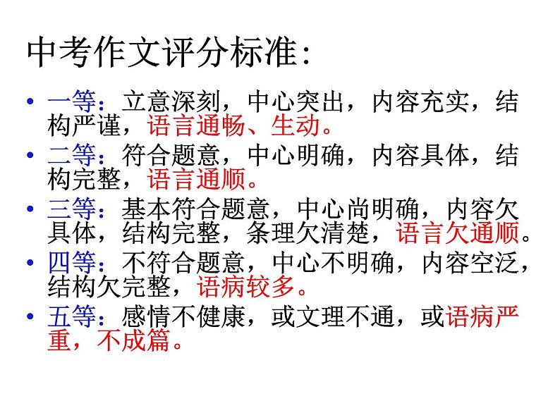 中考专区 二轮专题作文的语言美课件PPT08