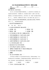 2022年山东省枣庄市市中区中考一模语文试题(word版含答案)