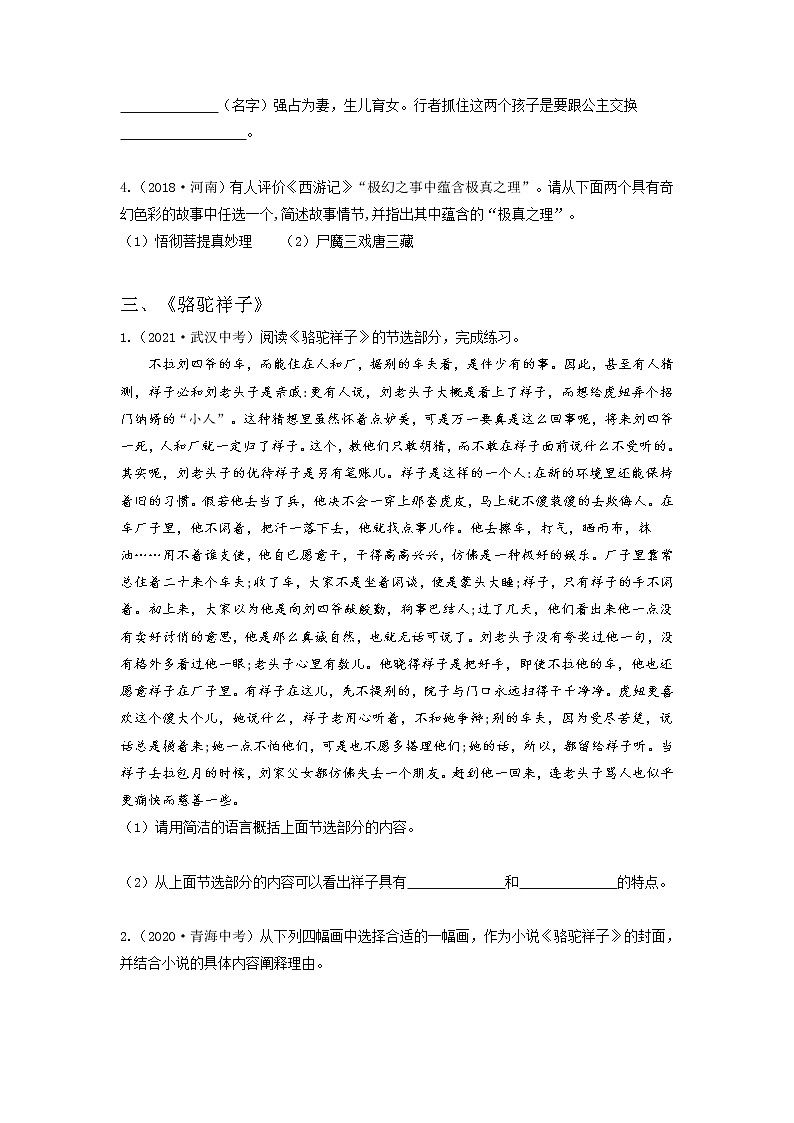 11 名著阅读（一）（原卷版）第2页