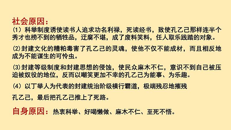 人教语文 9年级下册课件PPT第二单元 5 孔乙己（第三课时）教学课件第5页