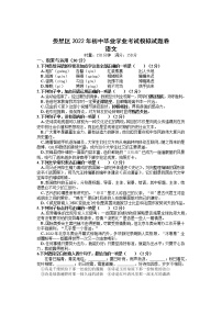 2022年湖南省娄底市娄星区初中毕业学业考试模拟试题卷（一） 语文试题(word版含答案)