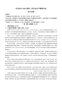 2022年四川省泸县二模语文试题(word版含答案)