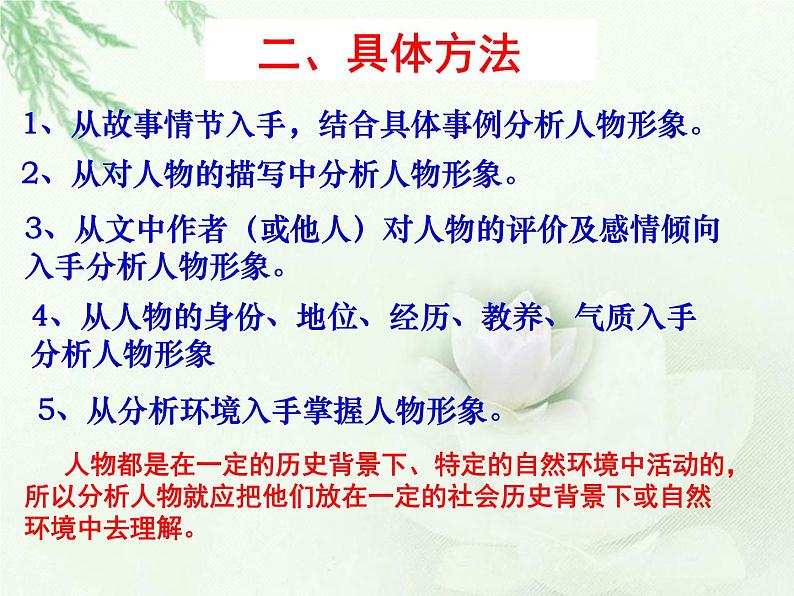中考语文--记叙文考点专题训练 考点五：分析人物，概括形象 课件03