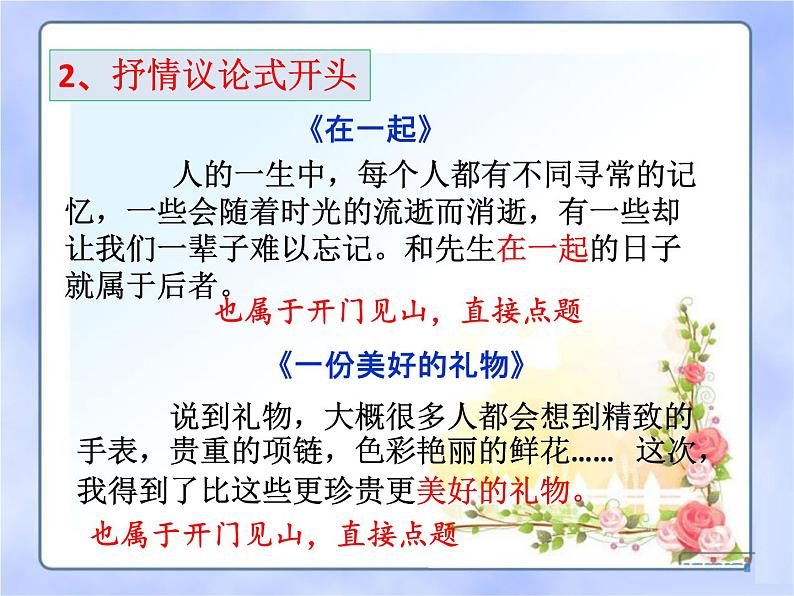 中考语文--【2022作文专题】记叙文写作技巧 第三讲：几种常用的开头、结尾 课件第4页