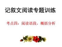 中考语文--记叙文考点专题训练 考点四：阅读语段，概括分析 课件