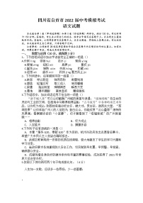 2022年四川省自贡市中考语文模拟考试题