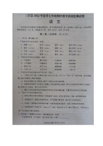 四川省绵阳市三台县2021-2022学年七年级下学期期中考试语文试题（有答案）