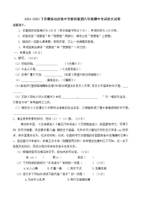 安徽省蚌埠市怀远实验中学教育集团2021-2022学年八年级下学期期中考试语文试题（含答案）