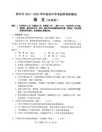 广西壮族自治区梧州市2021-2022学年初中学考抽样调研测试语文试题