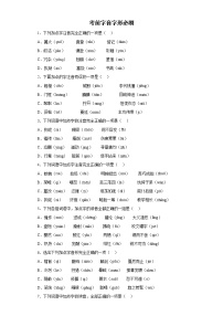 2022年中考语文二轮专题复习：字音字形