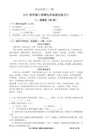 2022年上海市宝山区中考二模语文试题