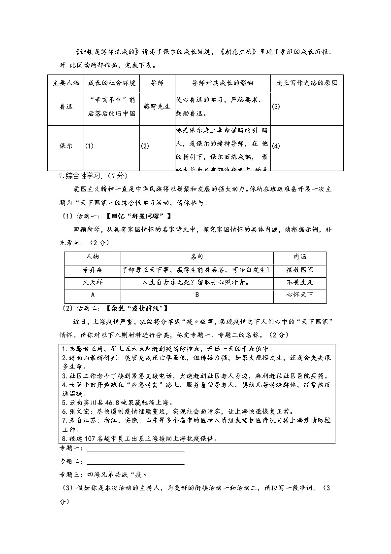重庆市第八中学校2021-2022学年九年级下学期第一次诊断考试（一模）语文试题02