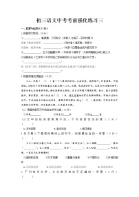 2022年江苏省无锡市中考考前强化练习三文