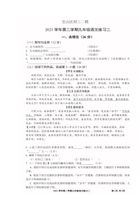 2022年上海市宝山区中考二模语文试题（含答案）