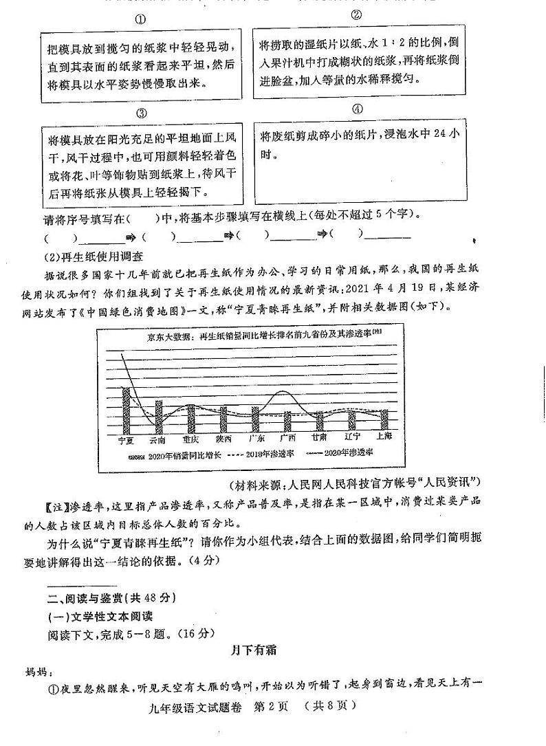 【语文】2021年郑州二模试卷第2页