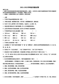 2021-2022学年江苏省盐城市滨海县重点中学中考语文考试模拟冲刺卷含解析