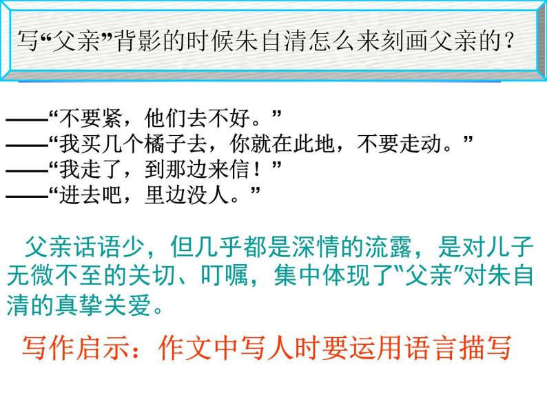 2022年深圳中考作文复习：跟着课文写作文——作文仿写《背影》课件PPT07
