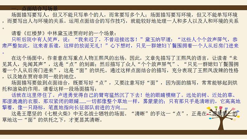 第十二讲  点面结合有声色- 2022年中考作文复习精品课件07