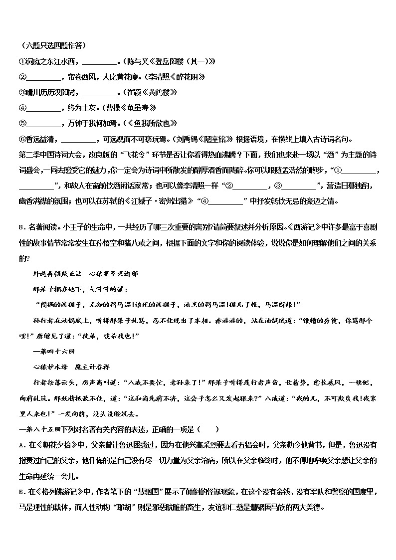 2022年北京市工大附中中考语文考前最后一卷含解析03