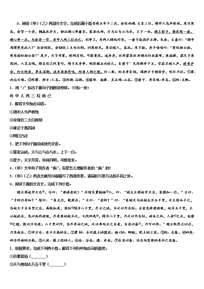 2022届江西省赣州市兴国县中考语文最后冲刺浓缩精华卷含解析03