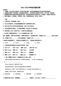2022届江苏省宿迁市泗阳县中考押题语文预测卷含解析