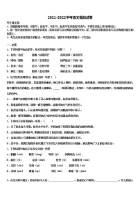 2022届湖北省孝感市孝昌县初中语文毕业考试模拟冲刺卷含解析