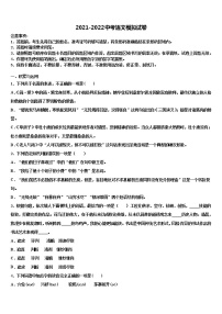 2022届河南郑州市级名校中考语文最后冲刺模拟试卷含解析