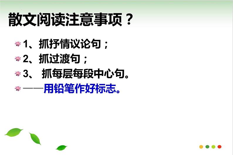 2022年中考语文二轮专项复习：散文阅读答题技巧（共34张PPT）07
