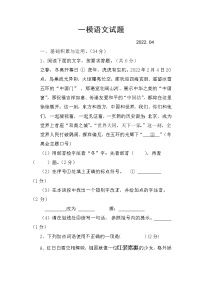 2022年黑龙江省肇东市第十一中学校中考一模语文试题