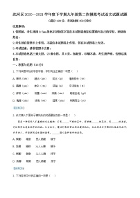 2021年辽宁省沈阳市沈河区中考二模语文试题及答案
